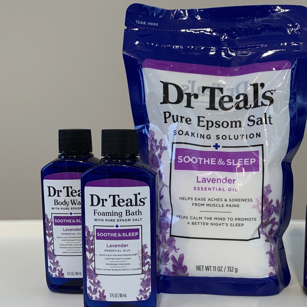Dr Teal's Lavender Set - 2 x Foaming Bath and 1 x Epsom Salt NEW